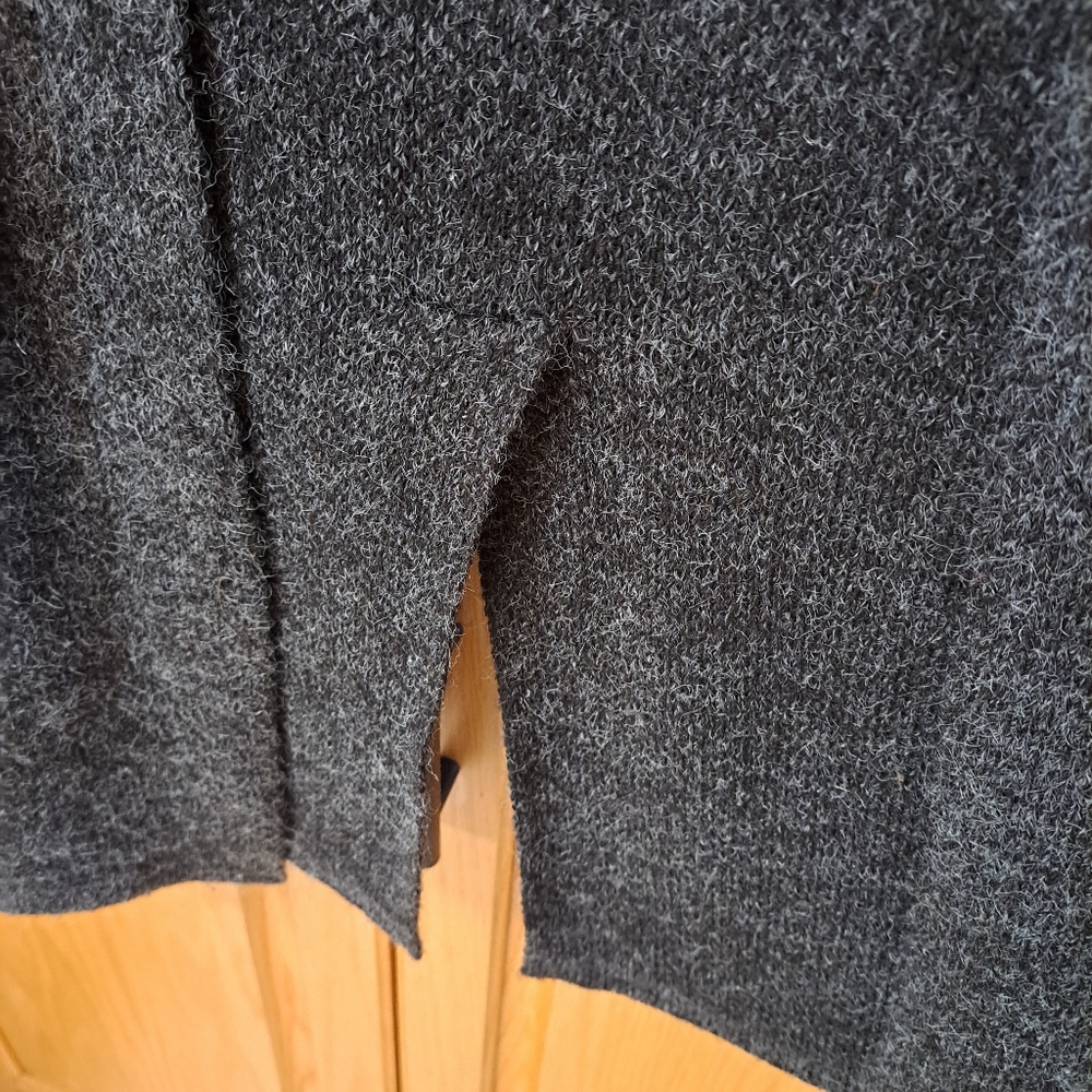Womens Hoodie Sweater Coat Cardigan Gray Mohair Look - Picture 4 of 7